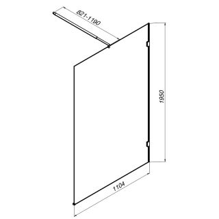 Душевая перегородка AM.PM X-Joy 110 W94UWI-110-F1-MTE профиль Хром матовый стекло прозрачное